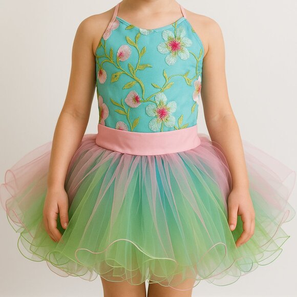 Embroidered Flower Tutu Dress - Picture 1 of 4